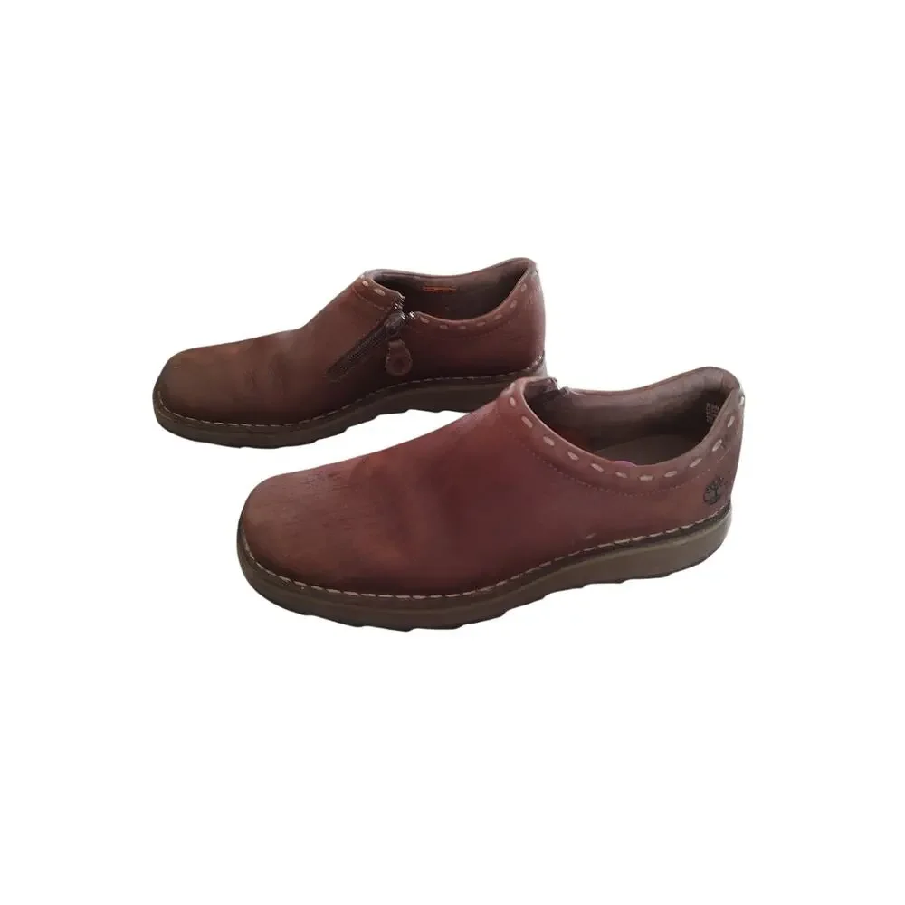 Timberland Women 8.5 Medium Brown Genuine Leather Smart Loafers Shoes